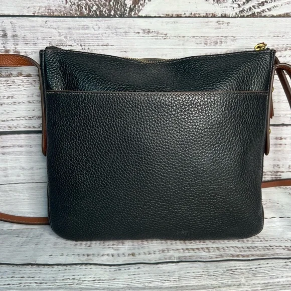 Fossil Black Leather Crossbody Purse Brown Cowhide Leather - Picture 3 of 16